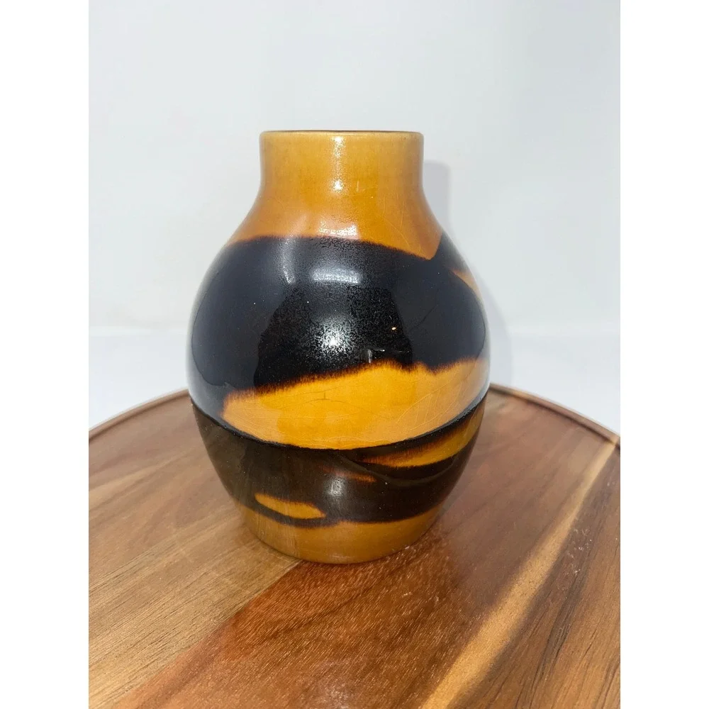 Unique Ceramic Vase Earth Tones‎ Abstract Design